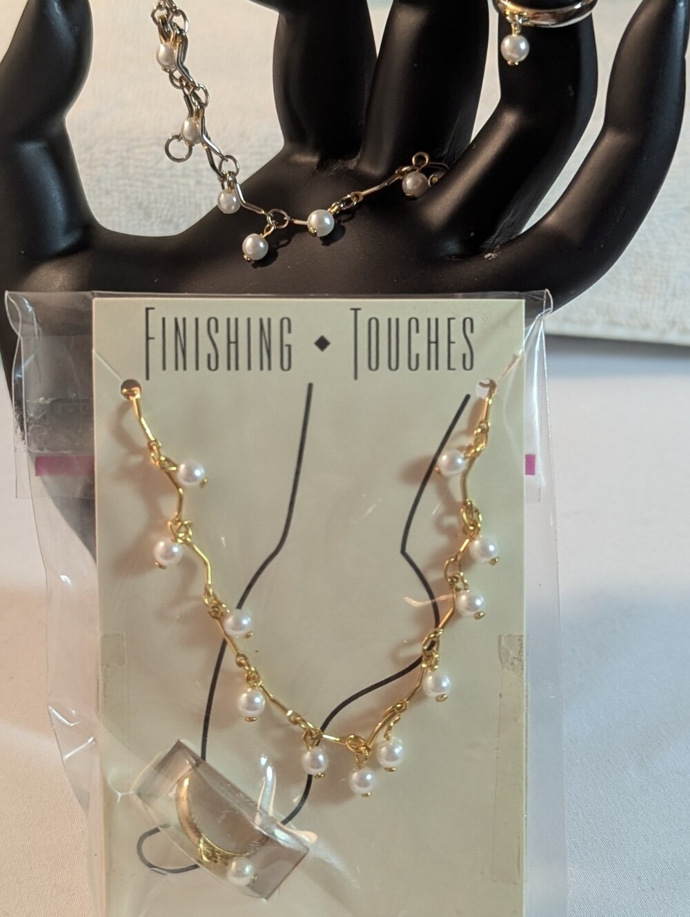Vintage Y2K Deadstock Pearl Anklet & Toe Ring Set NWT + FREE GIFT